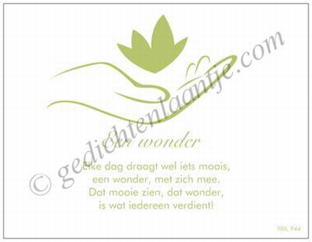 Gedichtkaart YML 944: Wonder