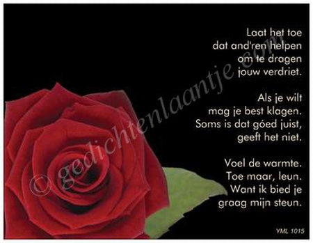 Gedichtkaart met gedicht YML 1015: Steun