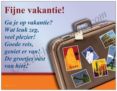 Gedichtkaart YML 1115: Fijne vakantie!