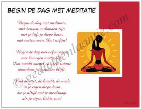Gedichtkaart YML 1410: Begin de dag met meditatie