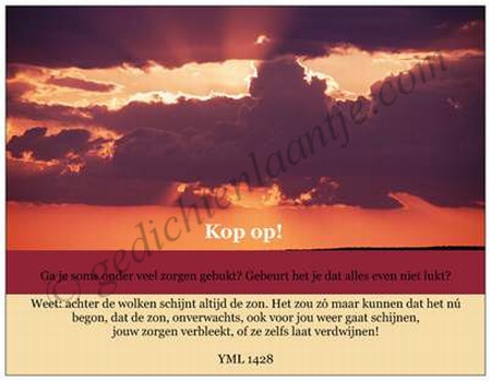 Gedichtkaart YML 1428: Kop op!