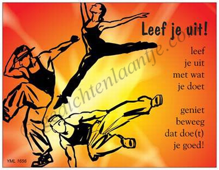 Gedichtkaart YML 1656: Leef je uit!