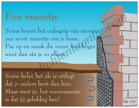 Gedichtkaart YML 1743: Een muurtje