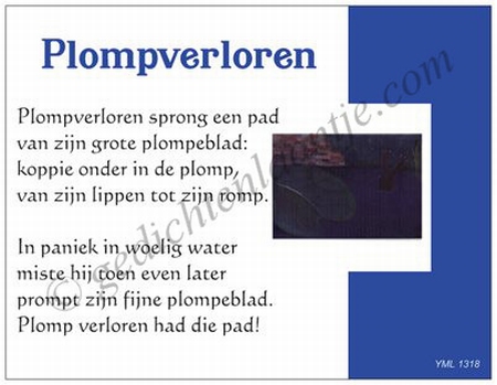 Gedichtkaart YML 1318: Plompverloren