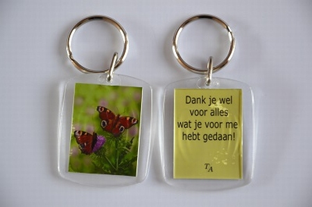 Sleutelhanger Y/D 016: Dank je wel - Vlinders