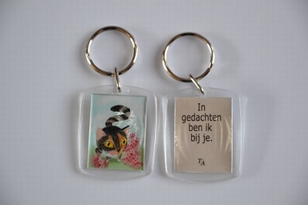 Sleutelhanger Y/D 018: Bij je - Furballkitten bloem