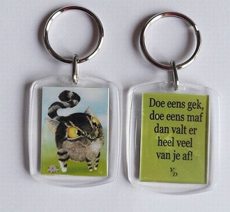 Sleutelhanger Y/D 020: Doe eens gek - Furballkitten vlinder