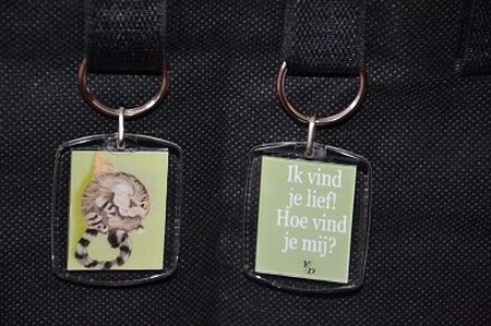 Sleutelhanger Y/D 023: Ik vind je lief-Furballkitten knipoog