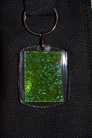 Sleutelhanger Reflections: Groen glitter